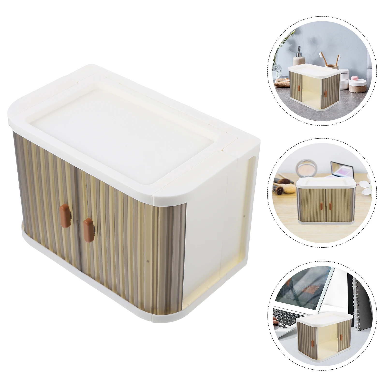 

Desktop Organizer Box Foldable Storage Box For Office Home Kitchen Stackable Durable Plastic Sundries Organizer Cube