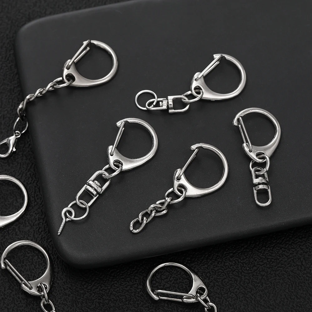 10 teile/los Karabiner Verschluss Schlüssel Ring D Form Verschlüsse Stecker Haken Für DIY Schmuck Finden Schlüssel Kette Zubehör