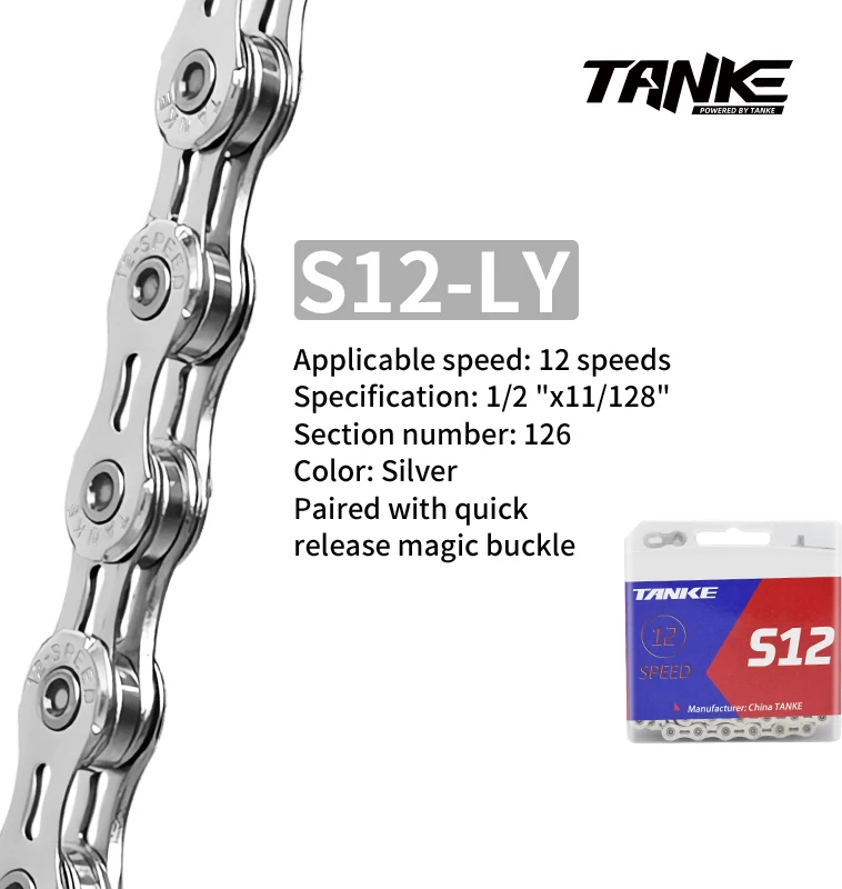 TANKE Fahrradkette S8 S9 S10 S11 S12 MTB Rennradketten, variable Geschwindigkeitskette 116/126L Hochwertiges aktuelles Fahrradzubehör