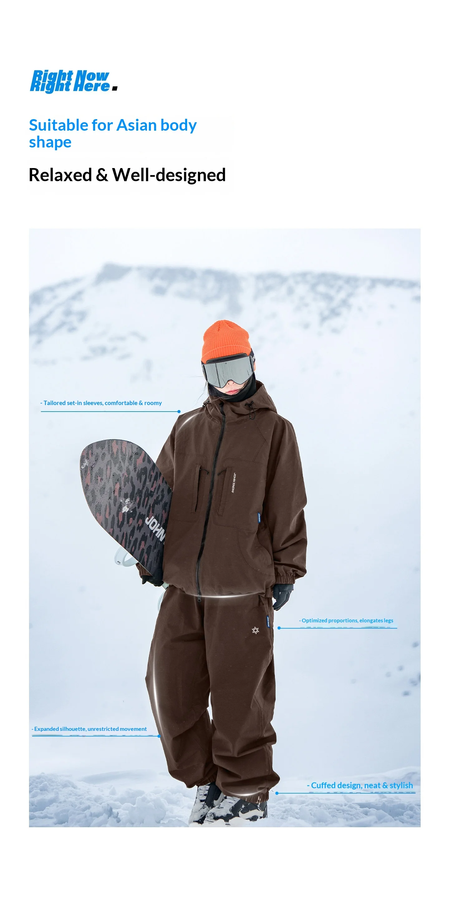 2026 John Snow Unisex 3L Vollständig Versiegelter Skianzug Wasserdicht Winddicht Warm Atmungsaktiv Ski- & Snowboard-Outdoor-Jacke und Hosen-Set – Detail 8