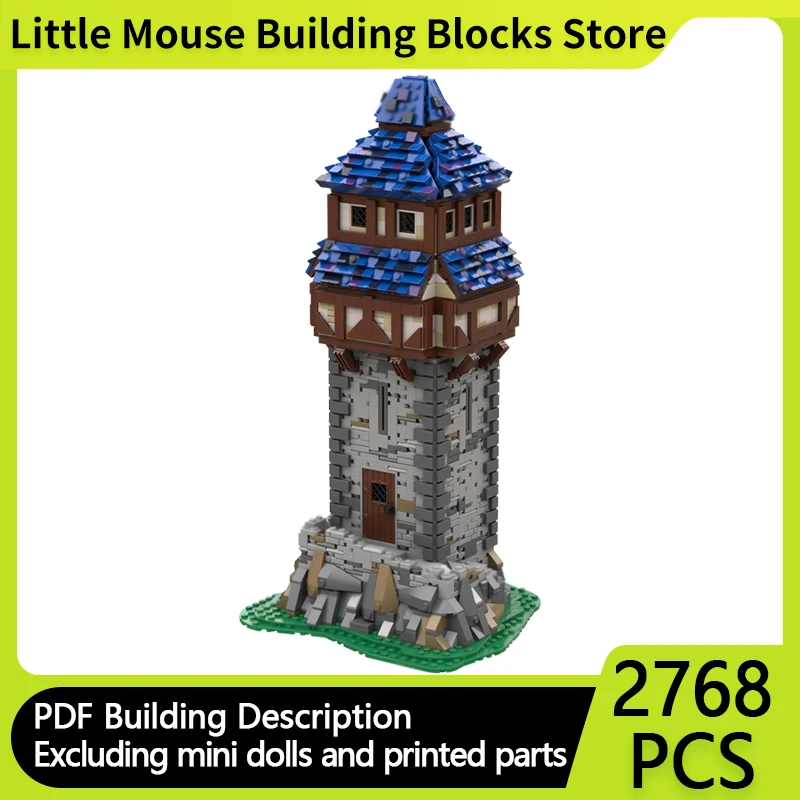 

Medieval Castle Model MOC Building Bricks Tower With Bedroom Library Modular Technology Gifts Holiday Assemble Children Toy Suit