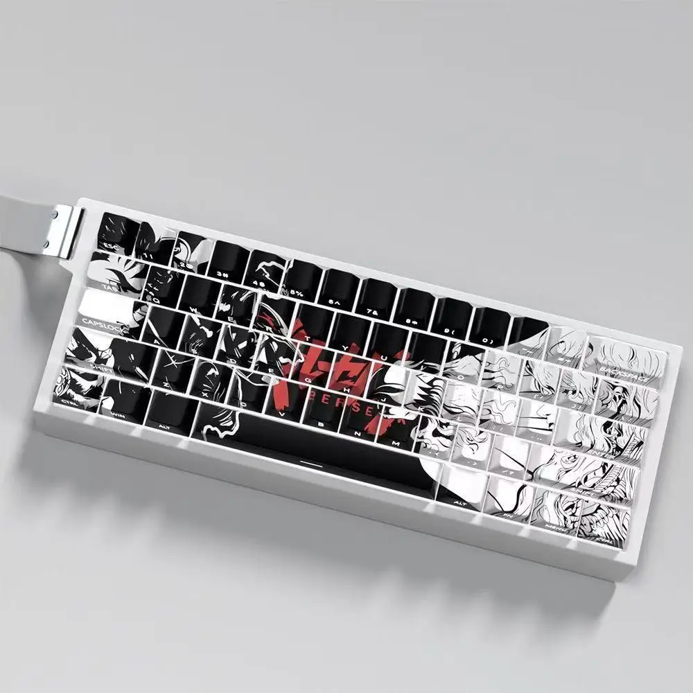 98 Klawiszy Berserk Keycaps Anime Zestaw Nakładek na Klawisze Cherry PBT Grawerowane Boczne Transparentne 98 Klawiszy do Klawiatury Mechanicznej 61/65/68 — zdjęcie produktu 5