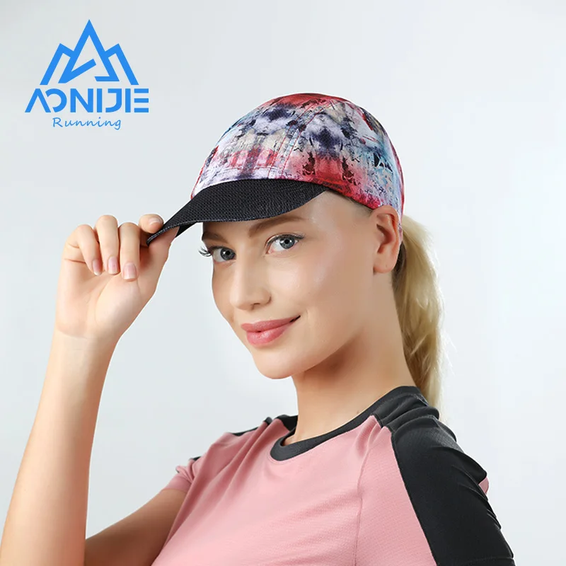 AONIJIE E4607 Colorful Folding Sports Floppy Cap Quick Drying Soft Visor Hat For Running Cycling Daily Fit 54-58cm Size