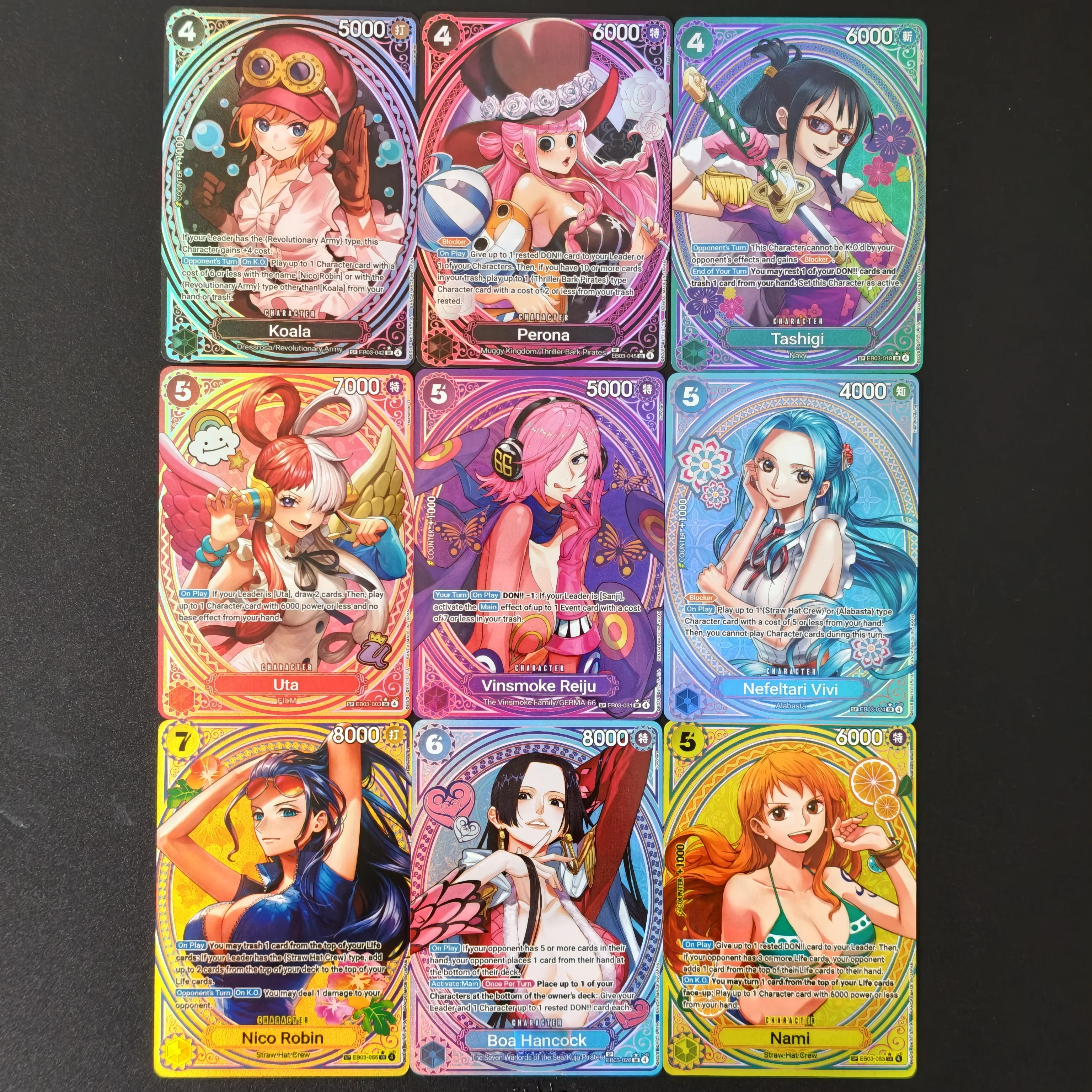 DIY One Piece Beautiful Girls Character Card Nami Robin Hancock Vivi Reiju Uta Perona Tashigi Koala Holo Flash Collectible Cards