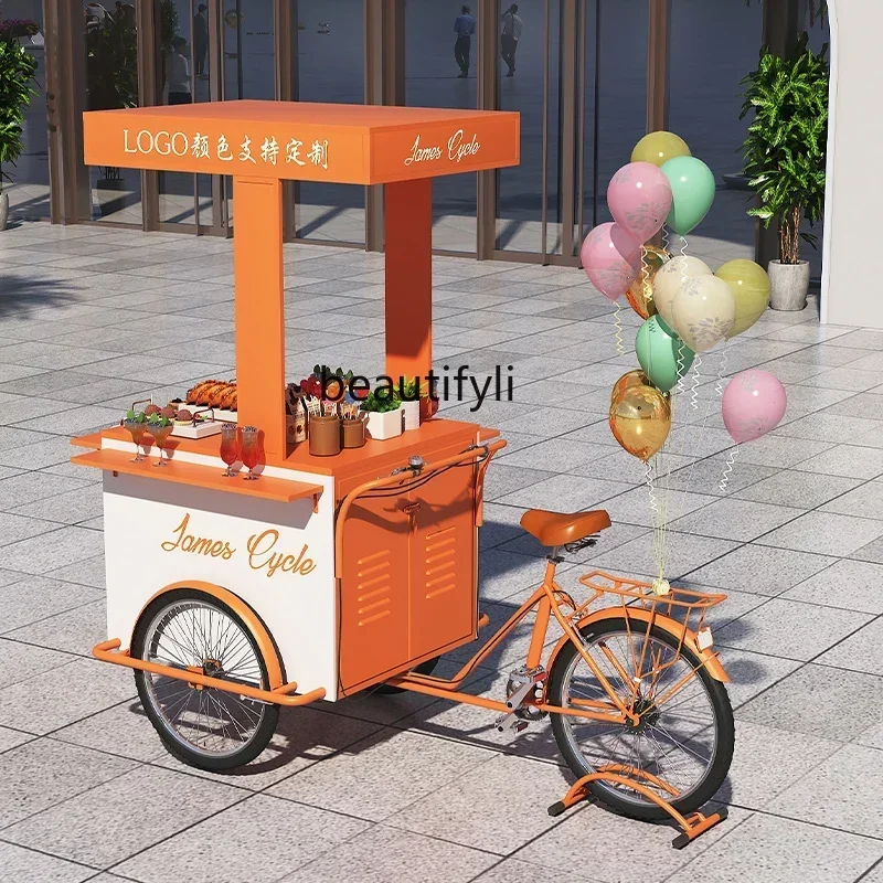 AY26 Reverse ride tricycle stall shopping mall promotion night market stall car activity display coffee cart