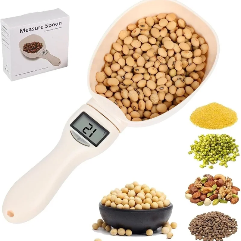LCD Electronic Pet Food Scale Precision Measuring Spoon Digital Display Kitchen Tool for Dog Cat Feeding