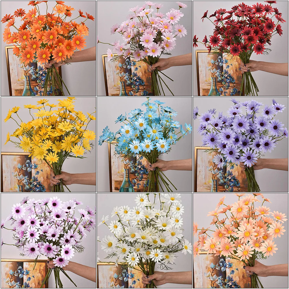 5 Head Daisy Artificial Flowers 52cm Silk Flowers Bouquet Wedding Party DIY Decoration Home Garden Decor Fake Flower Wedding