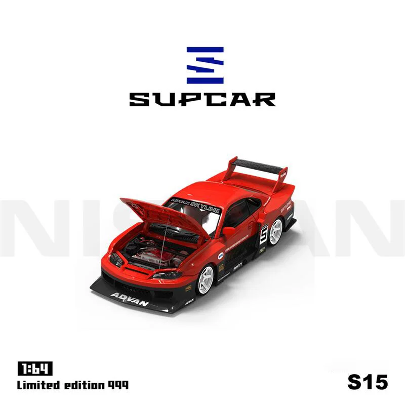 

**Предзаказ** SUPCAR SC 1:64 S15 Red Black Limited999 Литая под давлением модель автомобиля