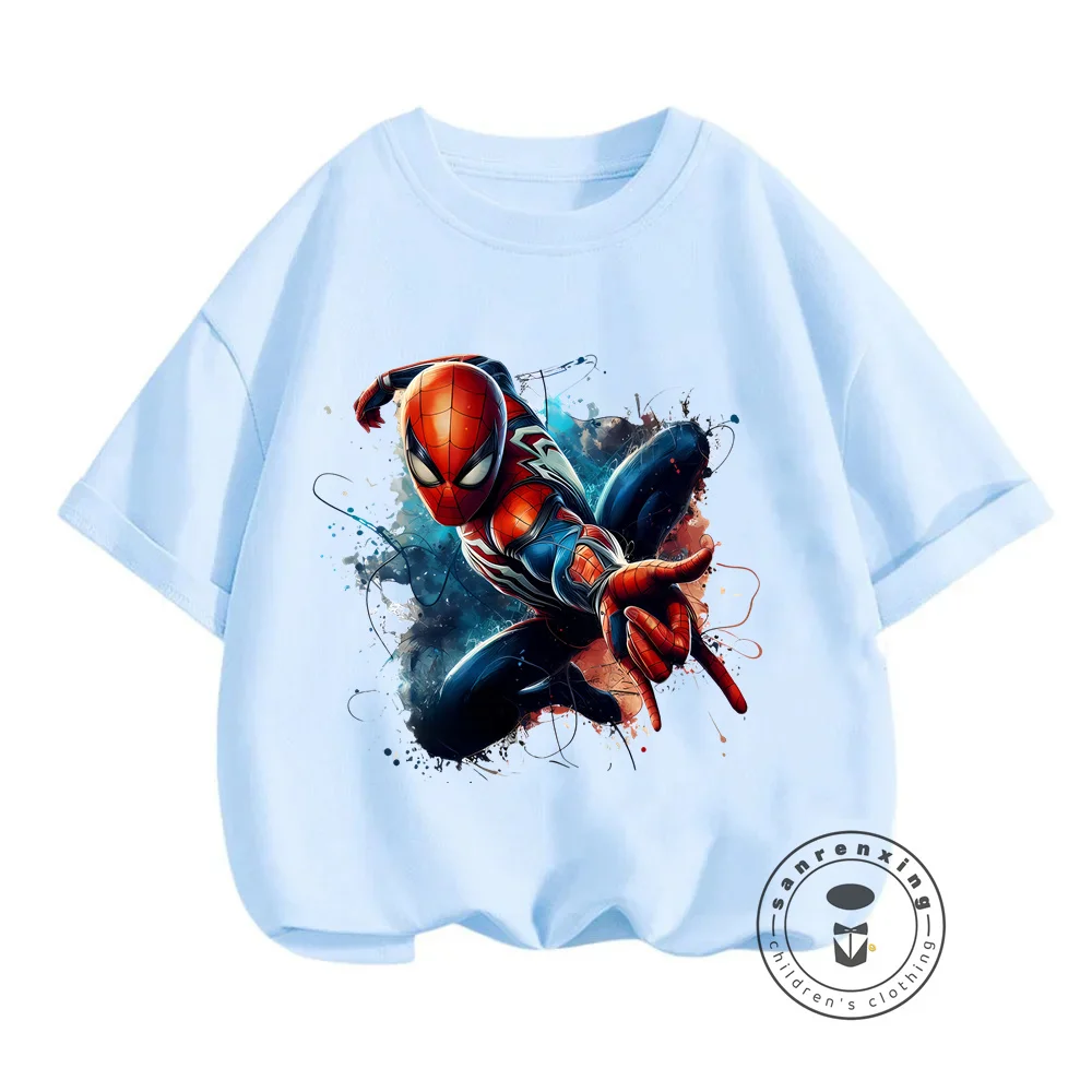 

Trendy Marvel Avengers Spider-Man Summer Shirts Fashion O-Neck Tops for Boys Girls Great for Rocking the Superhero Cartoon Style