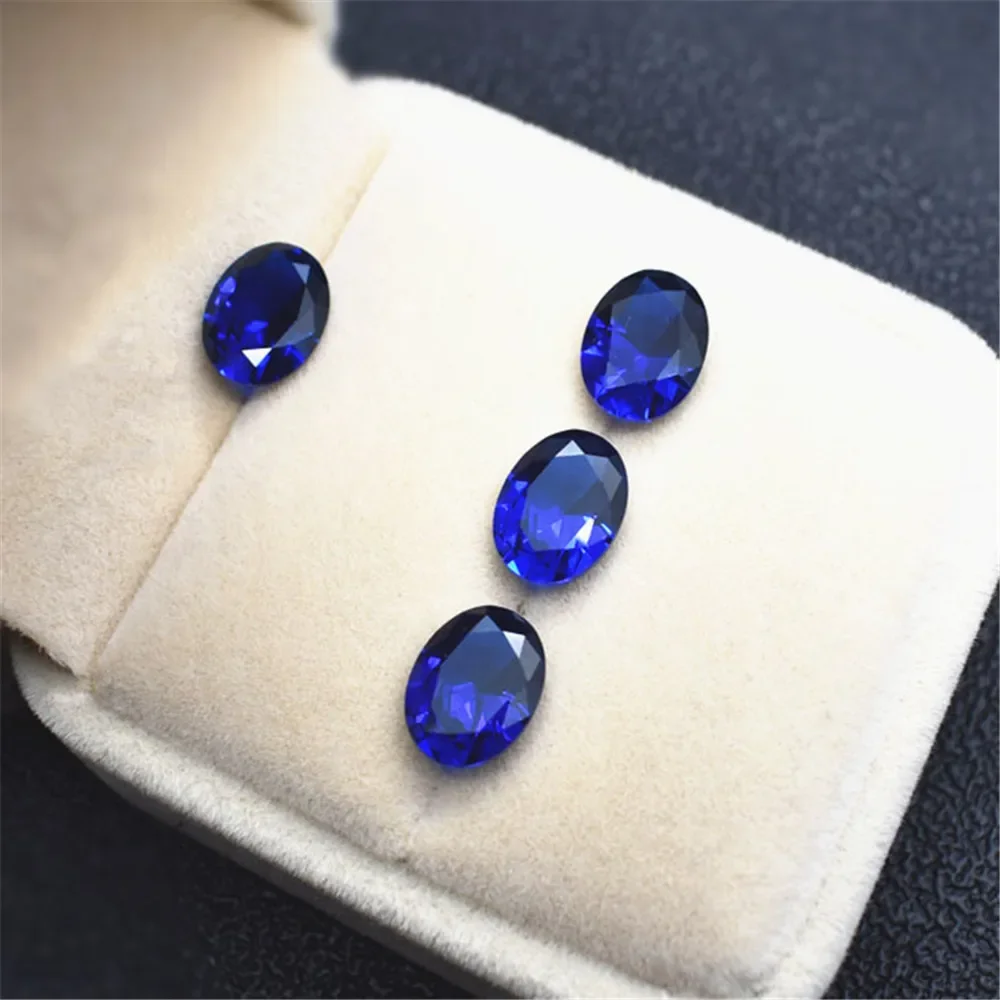 رائعة قطع الأزرق الإسبنيل البيضاوي الأوجه الأحجار الكريمة شكل البيض الأزرق الإسبنيل جوهرة أحجام متعددة للاختيار