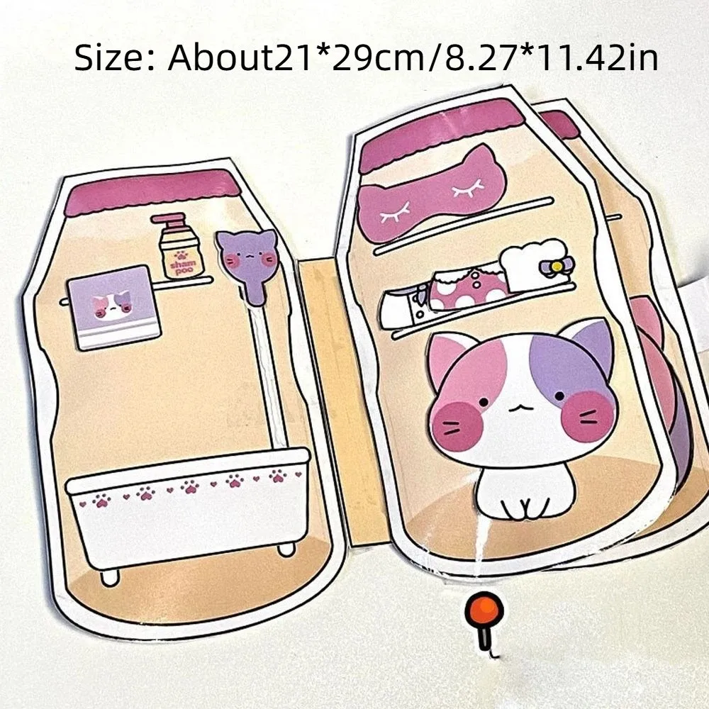Selbstgemachtes Hamster-Kleinkindbuch, Stickerbuch, Handgemachtes Milchsäurebakterien-Katzenbuch, Montessori-Papierbuch