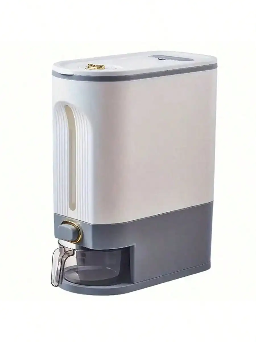 22 Lbs Rice Dispenser, Rice Storage Container with Measuring Cup, Upgraded Lid with Time Dials & Built‑in Fresh‑Keeping Box, Transparent Rice Bin for Home Kitchen Pantry, Green & Gray, Stores 22 / 11 Lbs Rice, Ideal for Thanksgiving, Christmas & New Year
