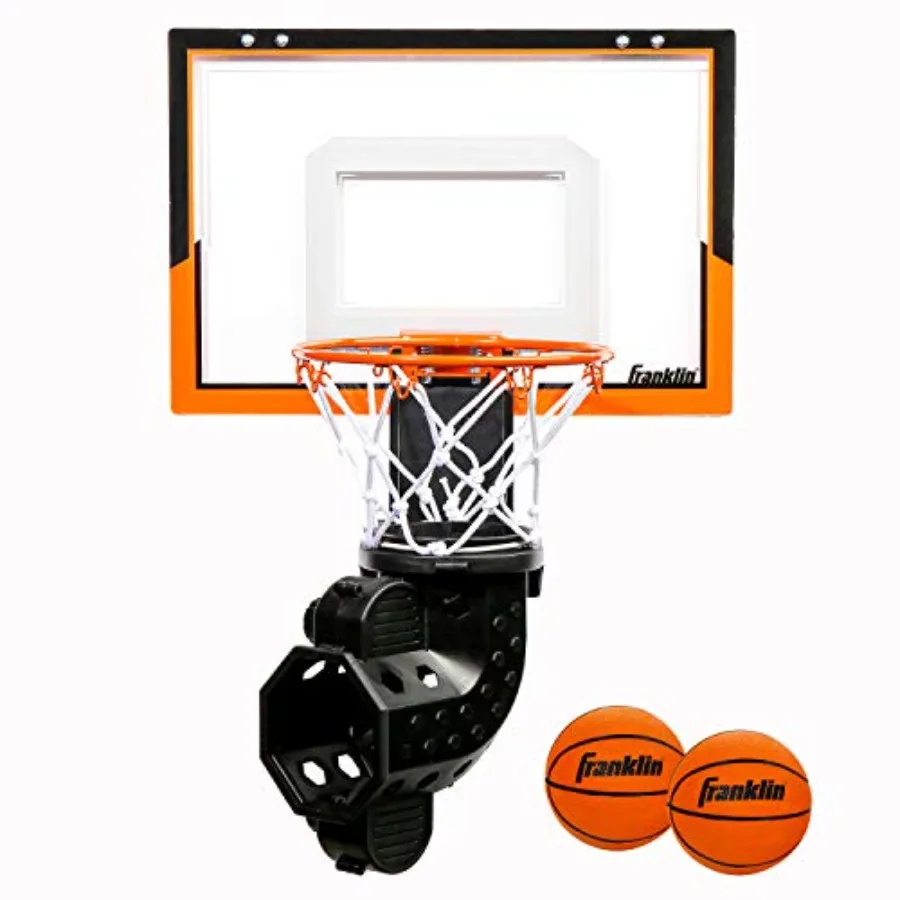 

Mini Basketball Hoop with Rebounder and Ball - Over The Door Basketball Hoop With Automatic Ball Rebounder - Indoor Basketball
