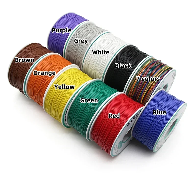 250m/roll 30AWG UL1423 Colored Insulation Cable Copper Core Test Wrapping Wire Tinned Copper PCB Solid Wire Line