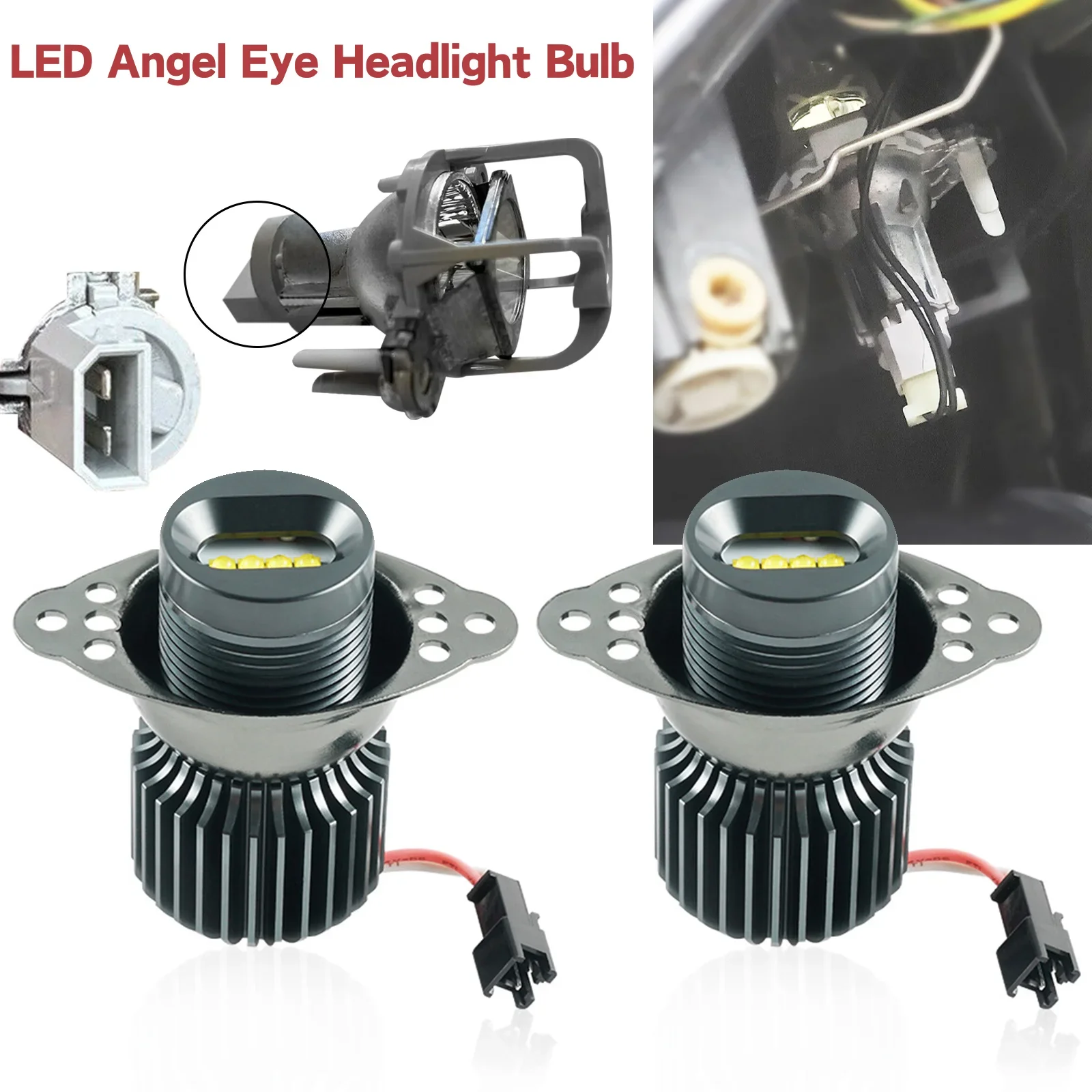 

2pcs LED Angel Eyes Marker Light Bulbs for BMW E90 E91 LCI 08-11 CANbus Error Free 6500K White 12V High Brightness