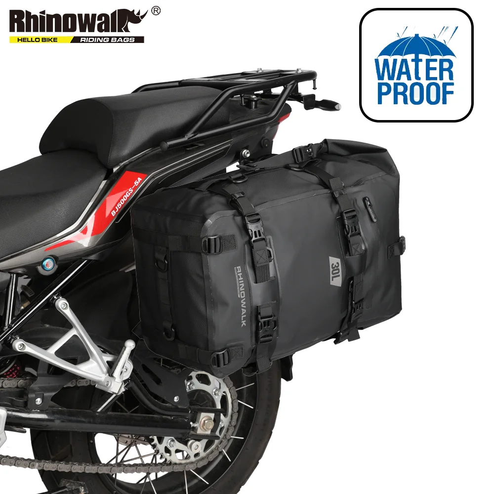 

Rhinowalk 100%Waterproof Motorcycle Side Bag 8L or 15L or 30L Motor Saddle Bag Large Motorbike Back Seat Pannier Bag Luggage