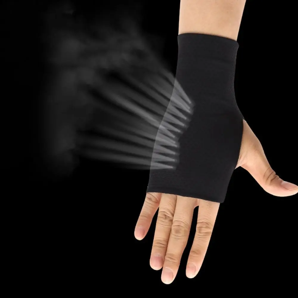 Elastic Fingerless Gloves Solid Color Anti-UV Half Finger Sunscreen Gloves Protect Wrist Wristband Thin Ice Silk Mittens Driving