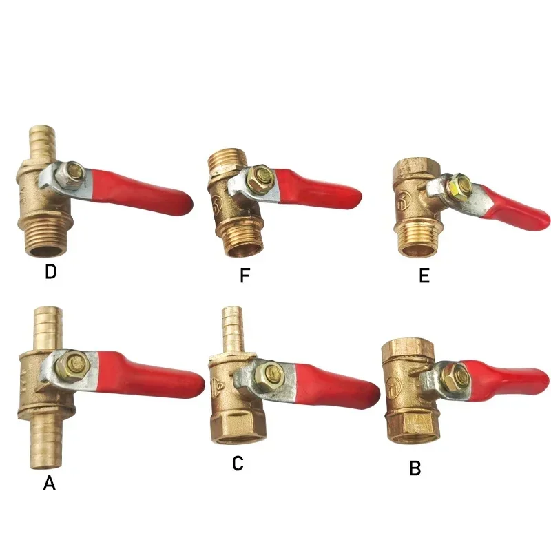 

Brass Ball Valve Water Oil Air Gas Fuel Line Shutoff Pipe Fittings Pneumatic Connector Controller Handle 6-12MM Hose Barb Inline