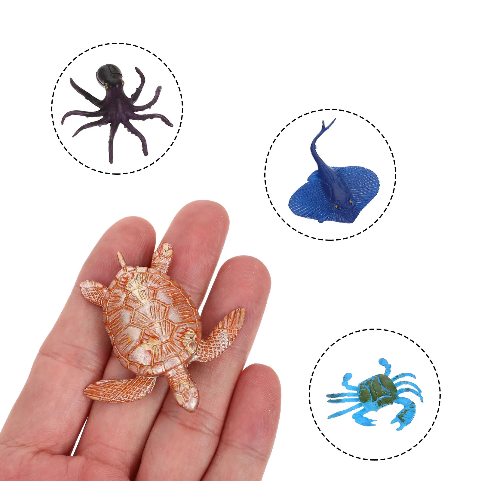 

12Pcs Vivid Sea Animals Simulation Models Lightweight Fall-Resistant Premium Plastic for Home Decoration Fairy Garden Ocean