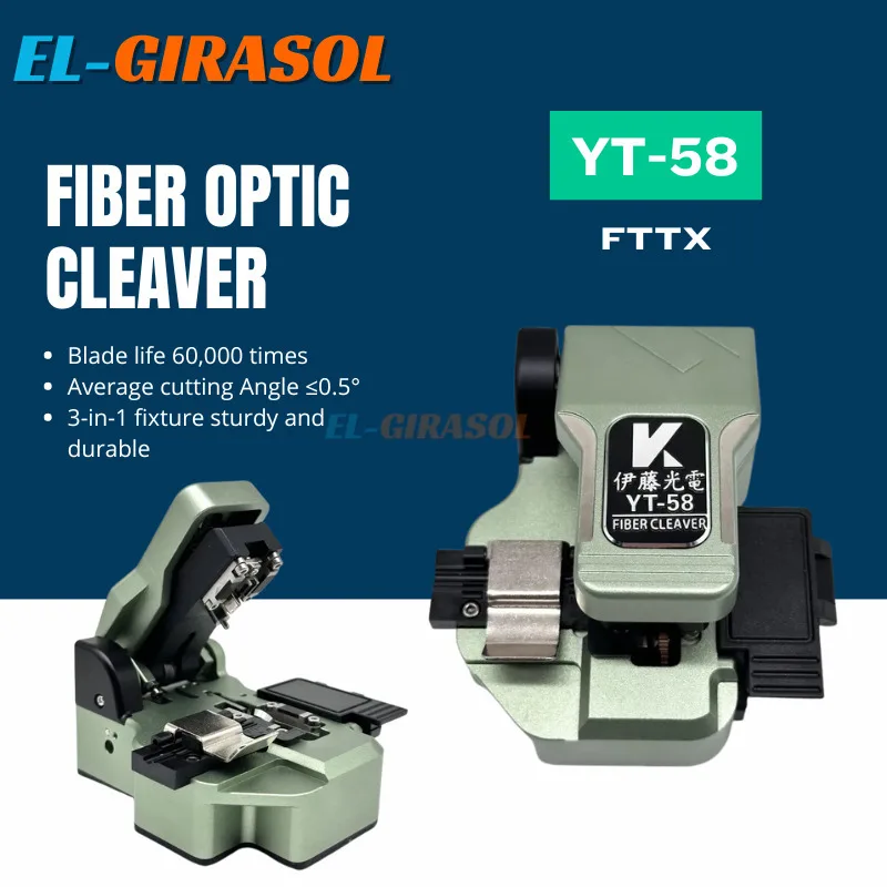 Fiber Optic Cleaver YT-58 High Precision Automatic Return Knife Rotating 3 In 1 Clamp 26 Surface Blade New 2024 Arrival FTTH