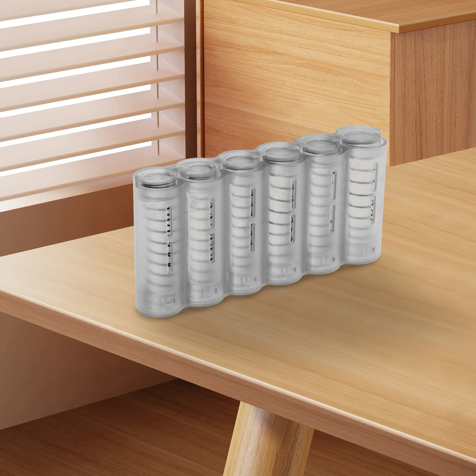 6 فتحات حامل أوروبي منظم تخزين بلاستيكي محمول خفيف الوزن للسفر للاستخدام اليومي موزع بتصميم عصري أنيق لـ #6