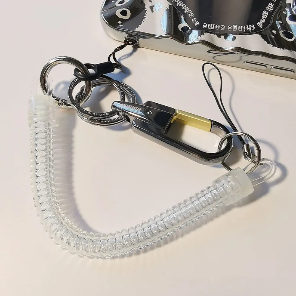 분실 방지 로프 휴대폰 텔레스코픽 끈 펜던트 스프링 휴대폰 스트랩 범용 금속 버클 휴대폰 안전 테더