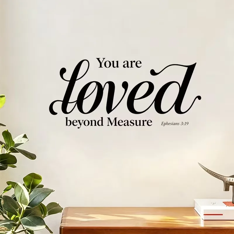 1pc 'You Are Loved' Bible Verse Wall Sticker, Ideal for Bedroom, Living Room, Hallway, And Bathroom Wall Decoration, Home Decor