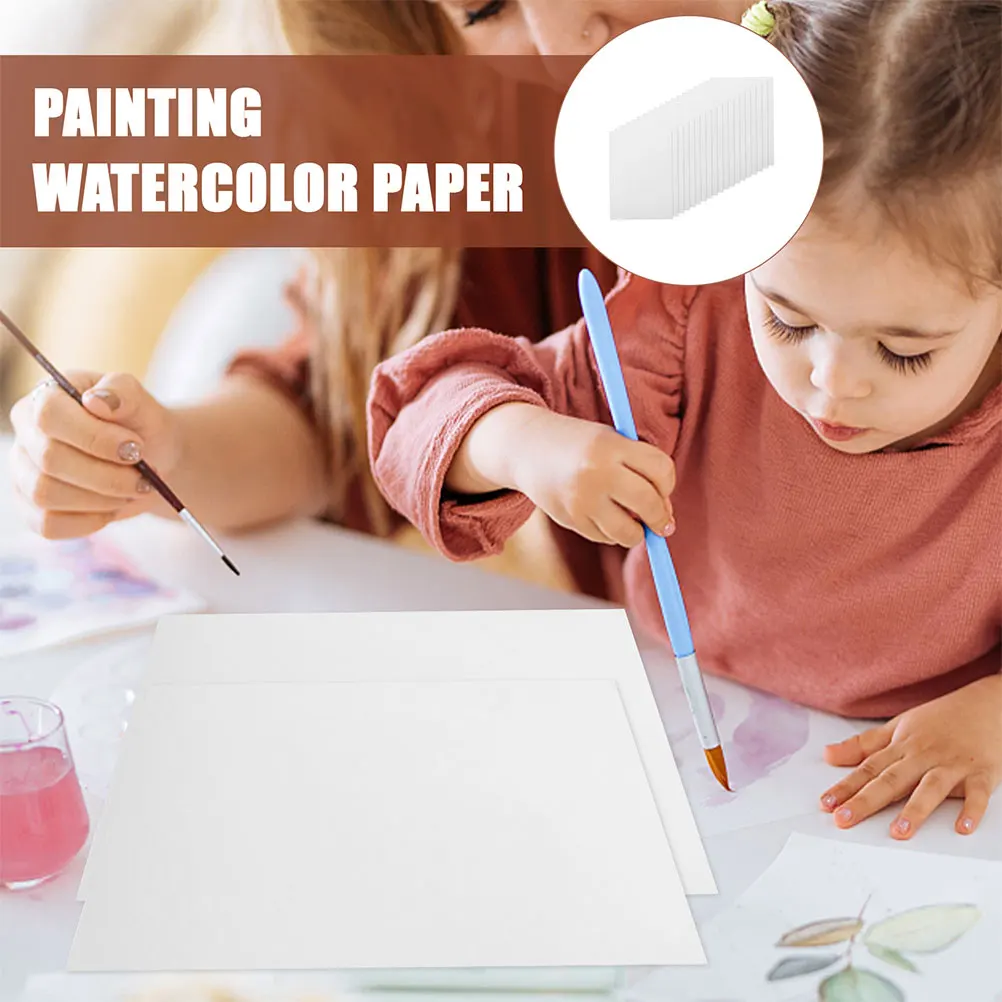 

100 Sheets Watercolor Paper Professional Drawing Papers Thicken Students Painting
