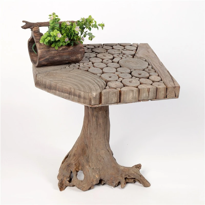 

Столы и стулья из натурального дерева ручной работы, в пасторальном стиле, декоративная мебель