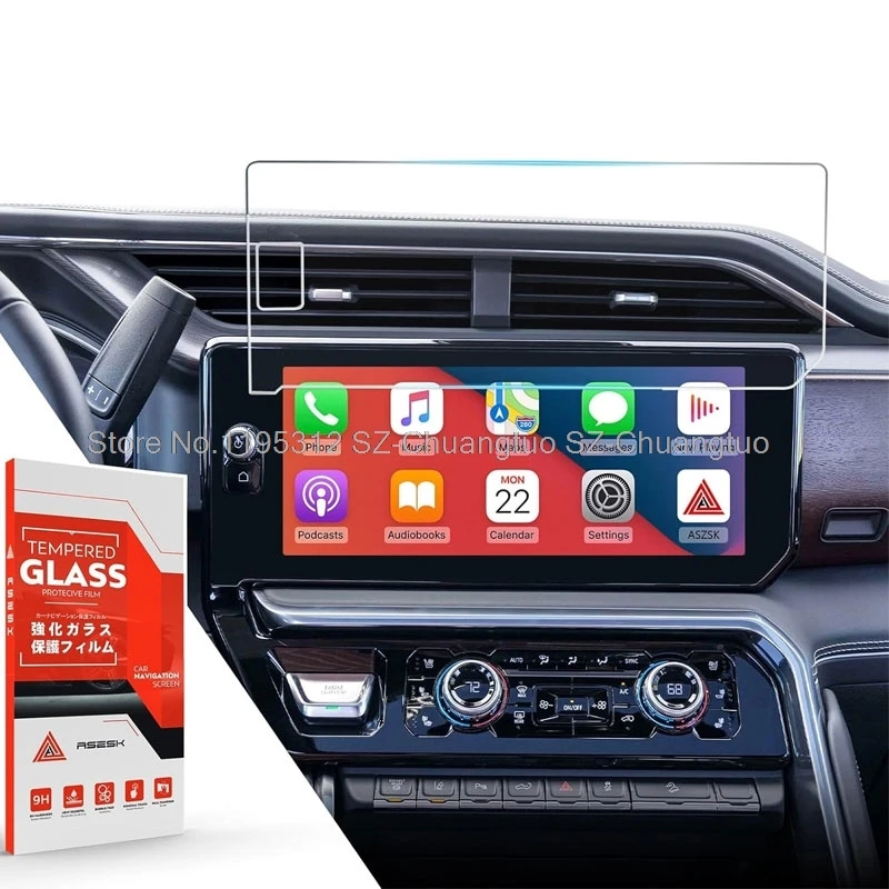 Tempered Glass Screen Protector For GMC Sierra 1500 2023, GMC AT4 AT4X 2022-2024 13.4 inch car GPS Navigation anti-scrtatch