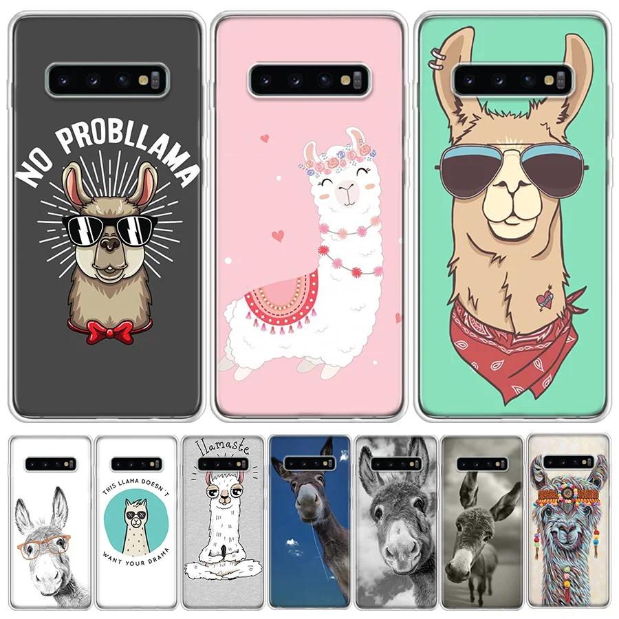 Lama Llama Alpacas Animal Donkey Phone Case For Samsung S21 S23 FE S20 Plus Galaxy S24 S22 Ultra Capa S10 S10E S9 S8 S7 Edge Cov