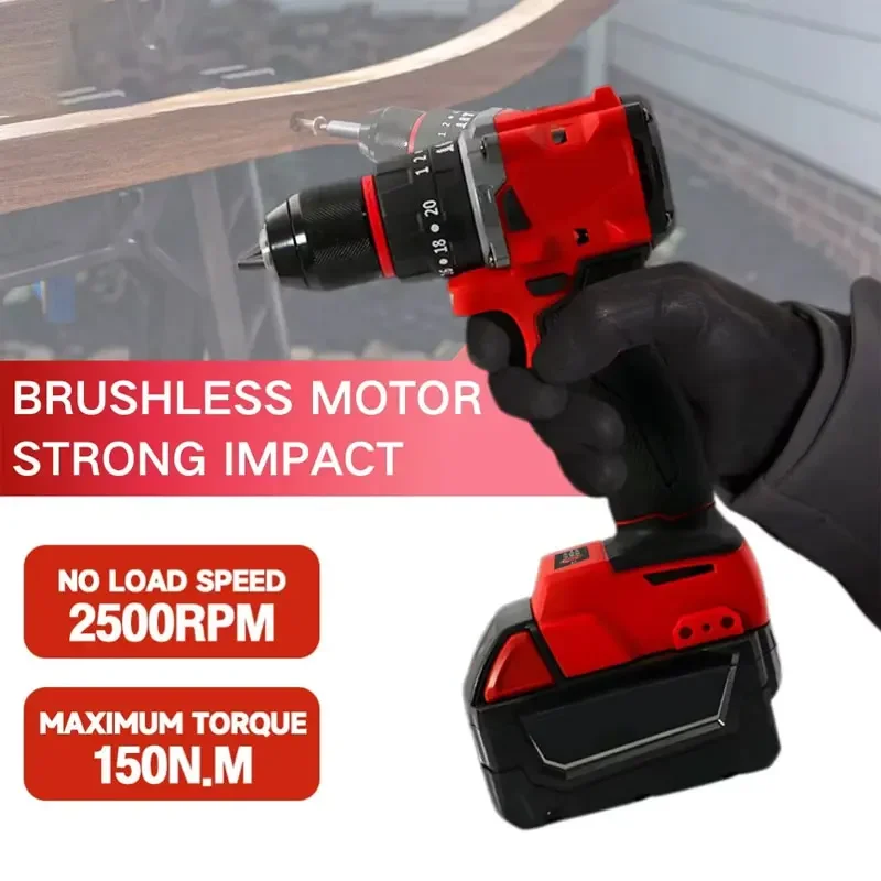 

Brushless Electric Impact Drill LED Lighting Cordless Screwdriver Rechargeable For Makita 18V Battery Professional Power Tool