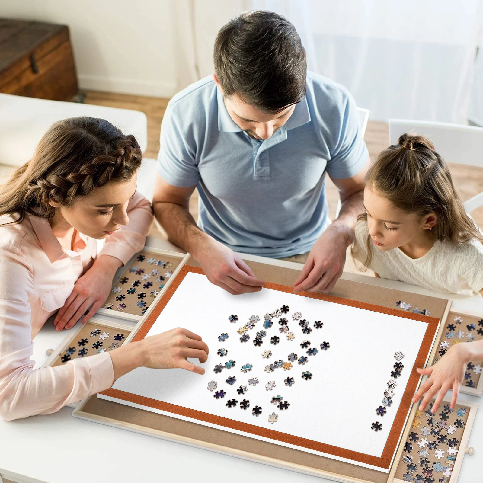 Puzzelmat Opvouwbaar Antislip Met Frame Groot Legpuzzelbord Draagbare Opbergmat Voor Kinderen Peuters Thuis School Vloer Tafelblad