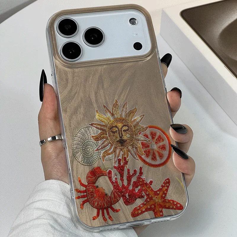 Camera Protection Crab and starfish Ice Phone Case For Xiaomi Redmi Note 14 Pro 13 12 11 10 Pro 5G 13 14C Plus Hard IMD PC Cover view 2