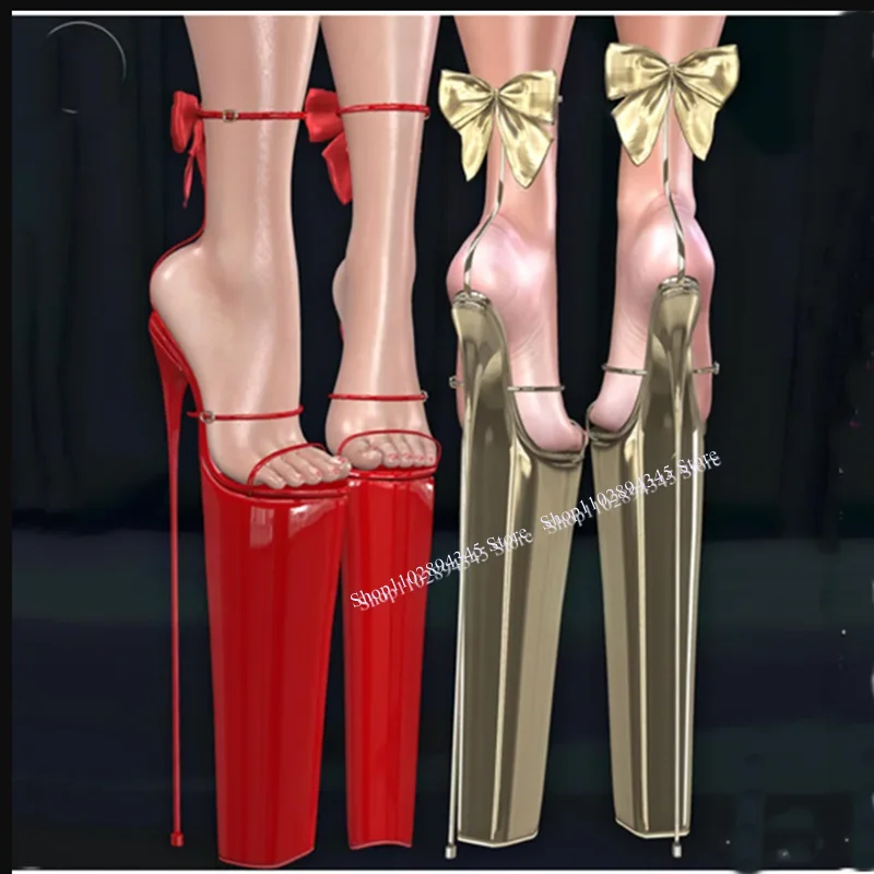 

Red Bow Knot Plus Platform Sandals Thin High Heel Peep Toe Fashionable Sexy Novel Western Summer Woman Shoes Zapatillas Mujer