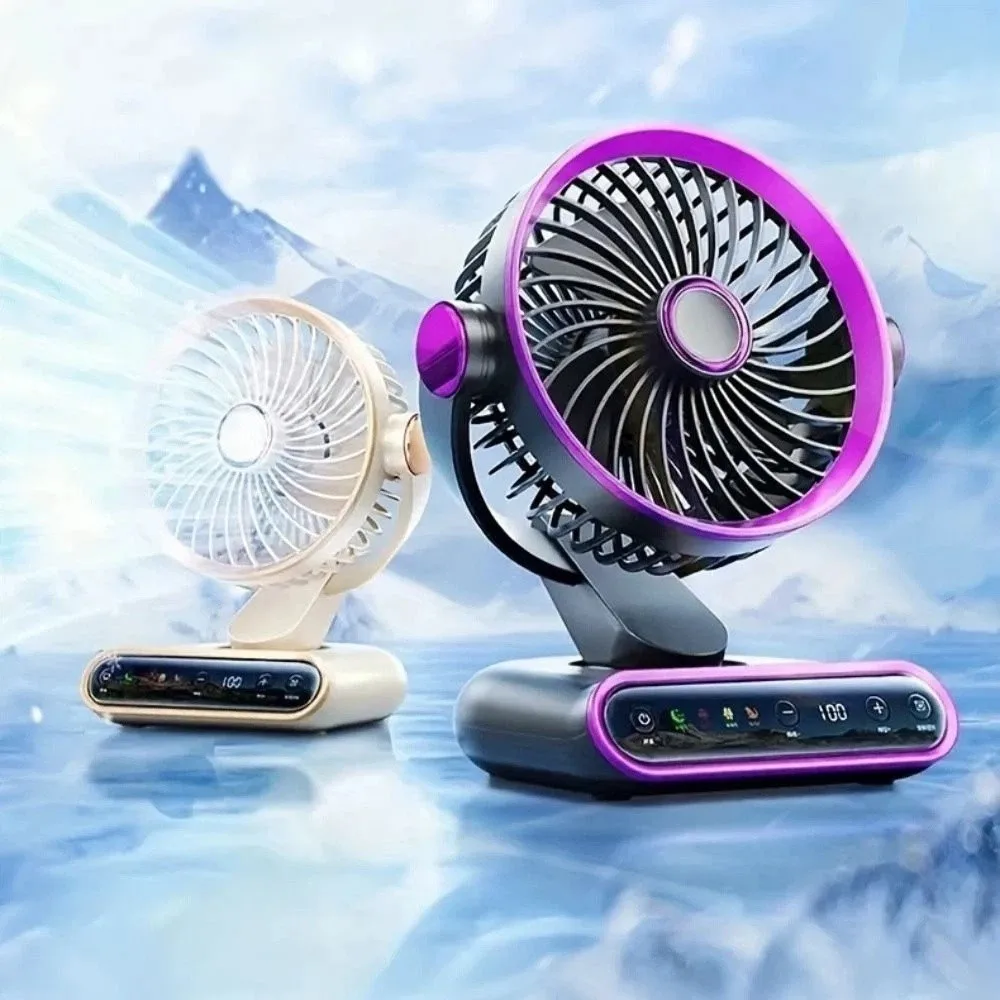 4 Modes Multi-functional Desktop Fan Timer Strong Wind High-Power Electric Fan 100 Adjustable Speeds Adjustable Tilt