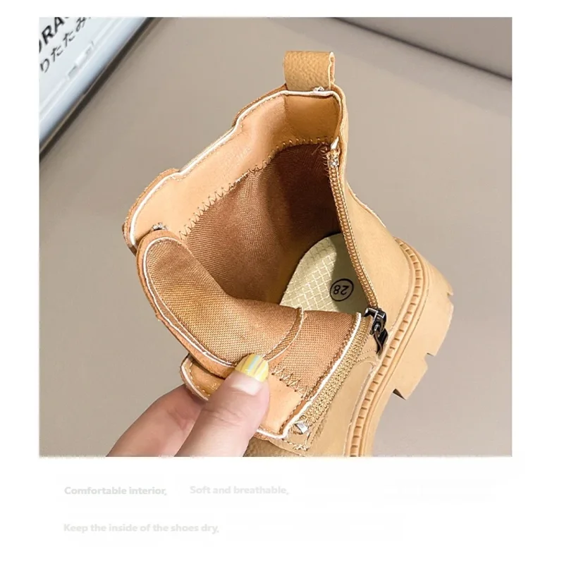 Autumn Girls A runaway hit Classic Brown Design Comfortable Non Slip Wear Resistant Kids Ankle Boots Luxury Child Casual Shoes