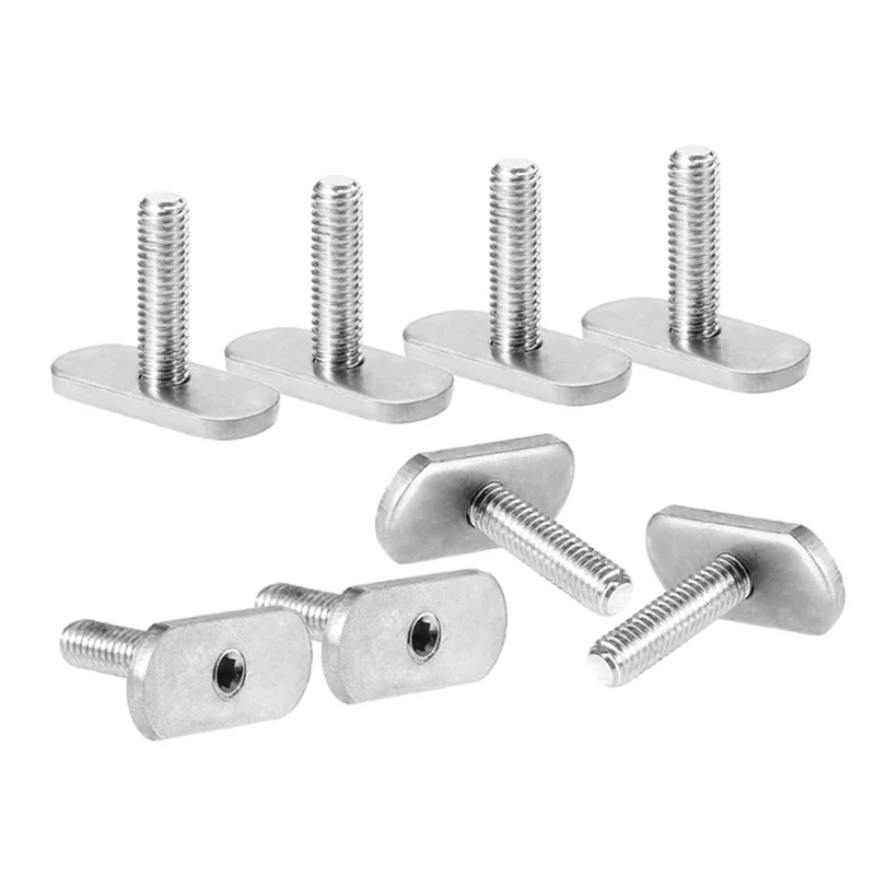 8 Pcs Kayak Rail/Track M6 Screws & Nuts T Slot Bolt Replacement Stainless Steel Gear Mounting Bolt Kayak Accessories