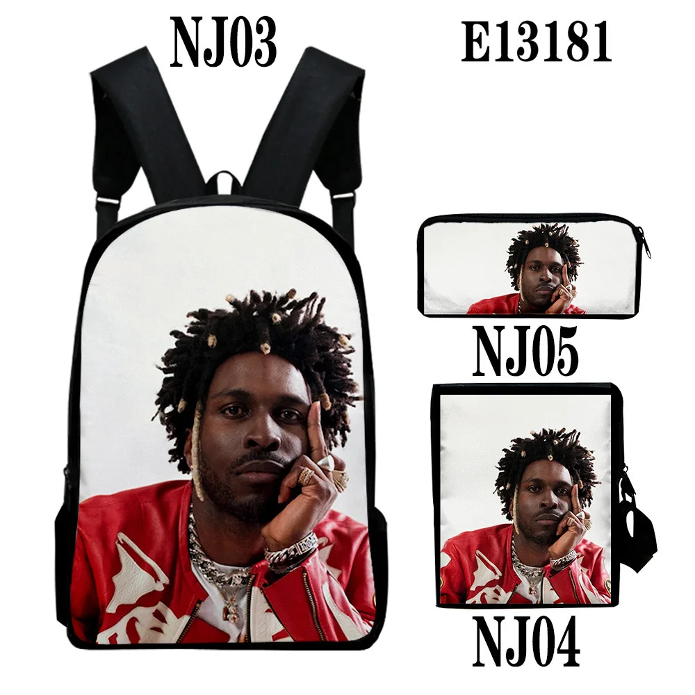 

Luxury Novelty Peculiar SAINt JHN 3D Print 3pcs/Set pupil School Bags Laptop Daypack Backpack Inclined shoulder bag Pencil Case