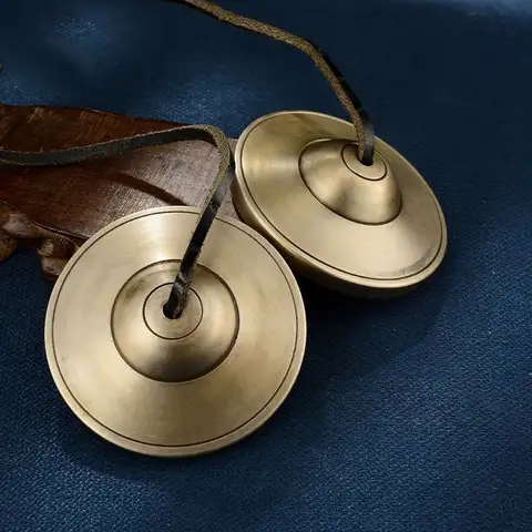 네팔베이스 팅클 벨 수제 심벌즈 Tingsha 벨 가방 명상 도구 불교 용품 탄트라 Orff 악기 선물