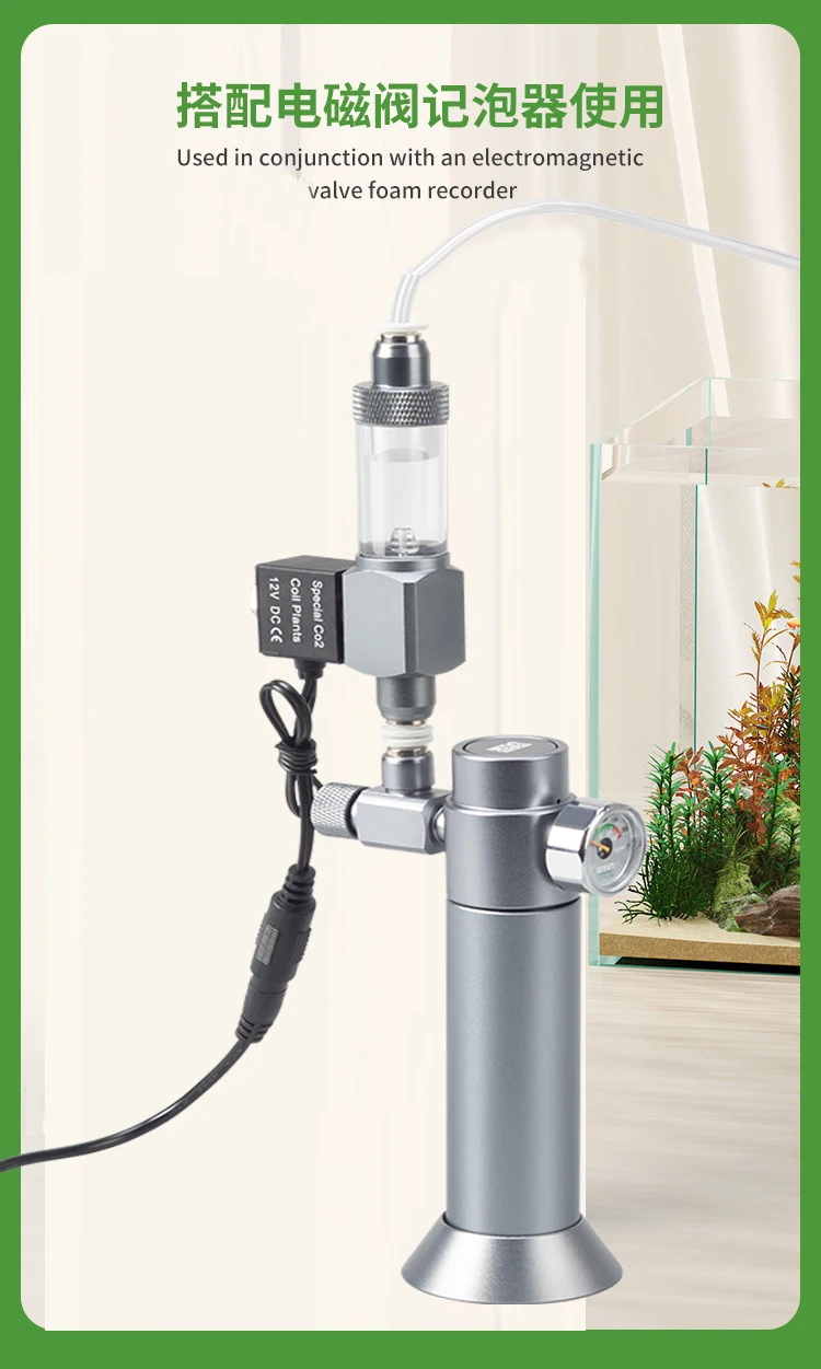 DIY Aquarium CO2-Regler Magnetventil Blasenzähler CO2 Kleine Gasflasche 3-8UNF Fischbecken CO2-Druckminderventil – Detail 5
