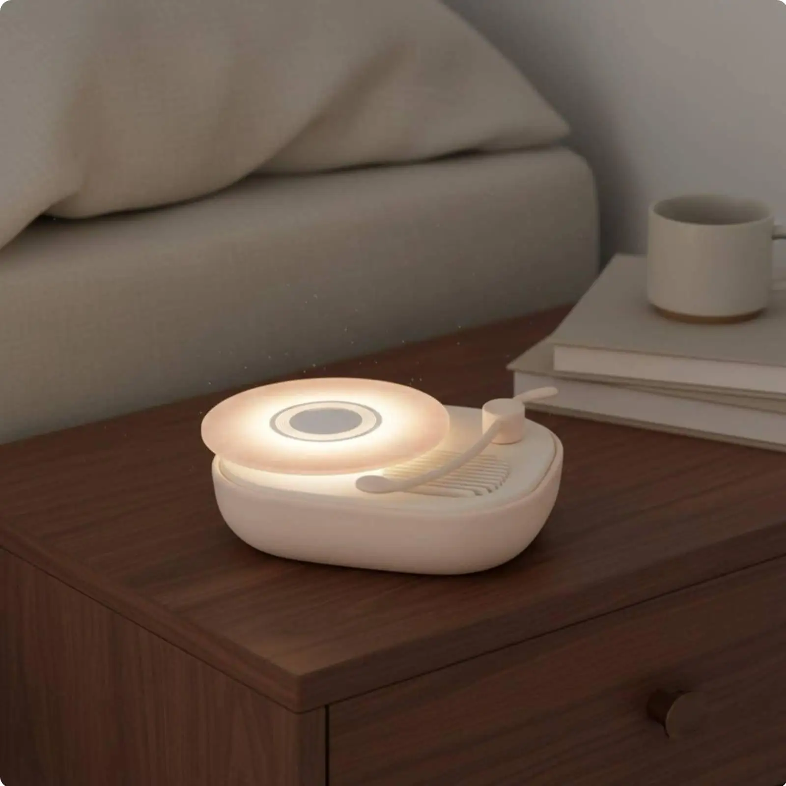 Retro Records Player 360-Degree audio Surround Sound Turntable Design Speaker Ambient Light for Desktop, Bedroom