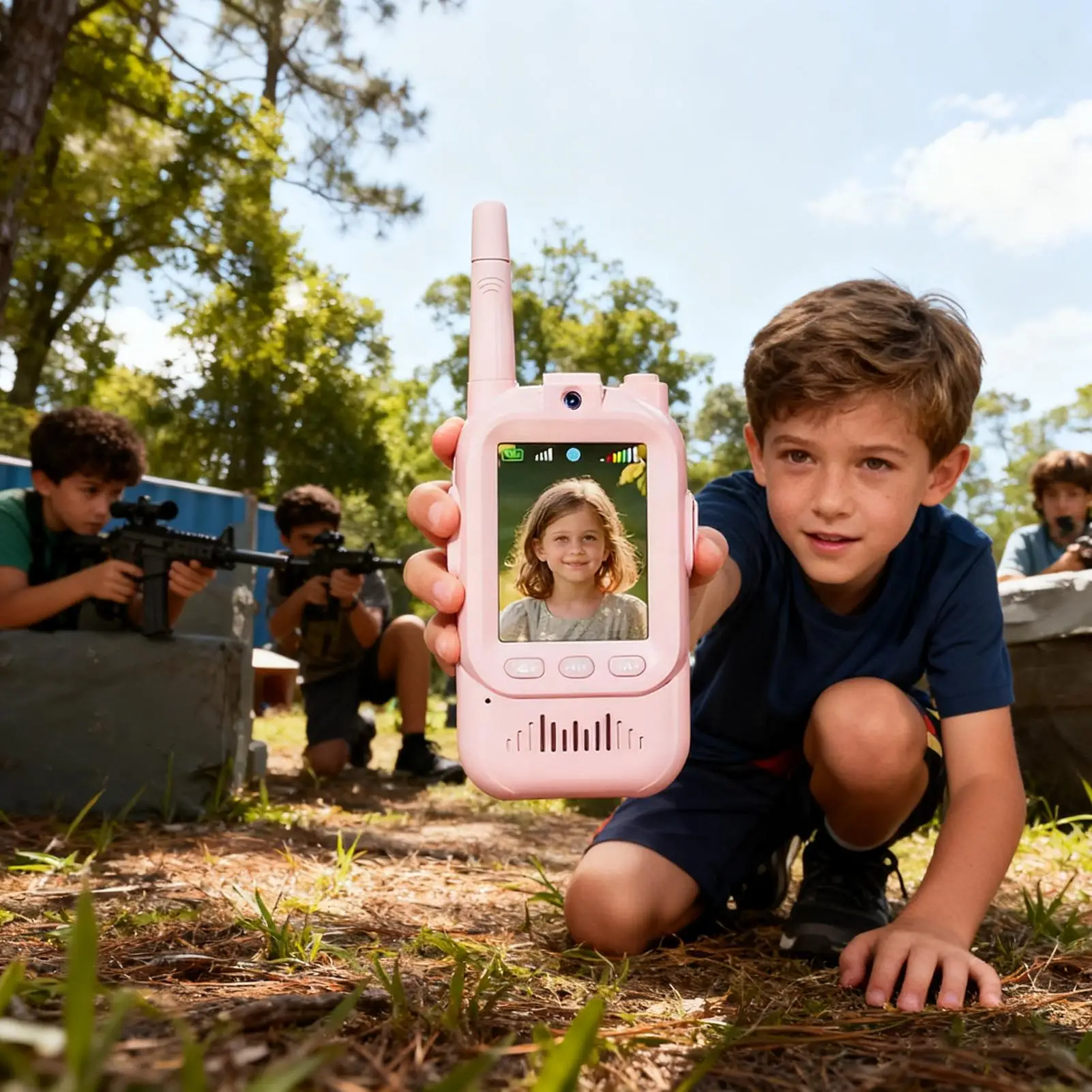 어린이를 위한 충전식 무전기 휴대용 인터콤 야외 장난감 무선 어린이 인터콤 소년 소녀 어린이 야외용