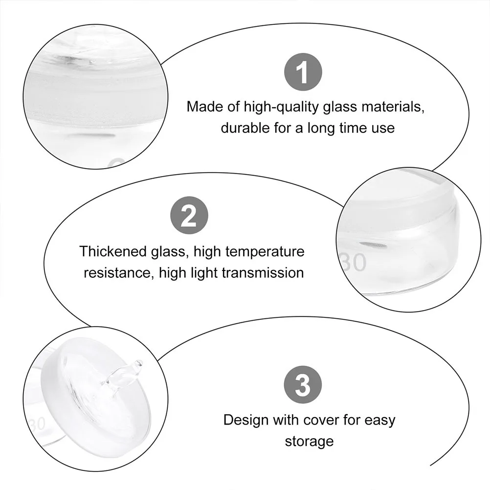 

4Pcs Weighing Bottle Glass Specific Gravity Durable Laboratory Equipment Accurate Sample Analysis Sealed Storage Container