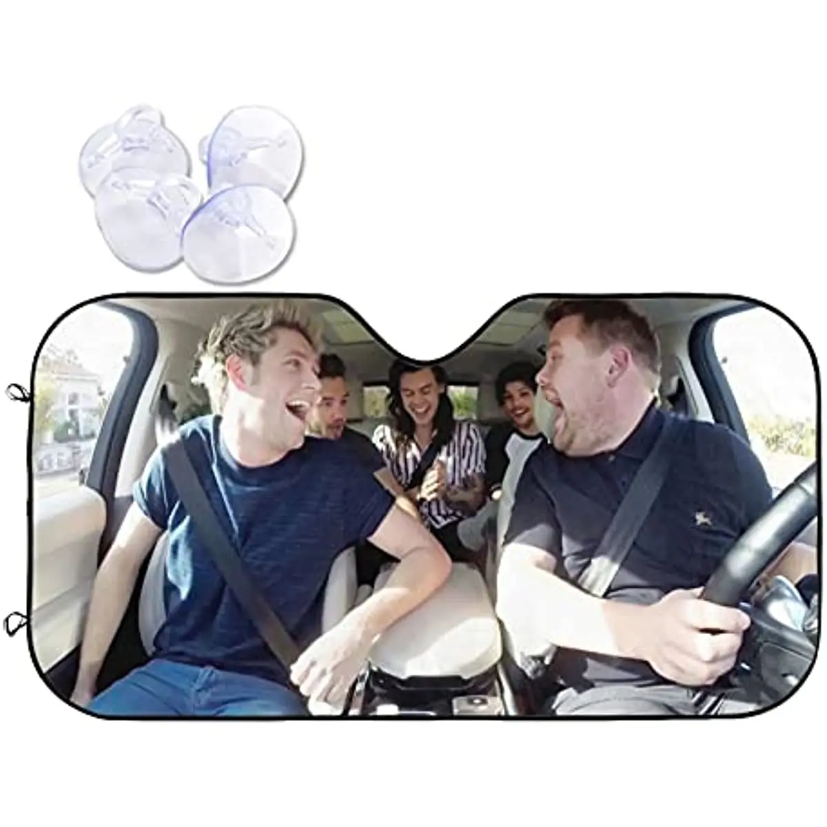 AFOK One Direction Car Windshield Sun Shade, Universal Fit Car Sunshade,Front Window Visor Protect Your Car from Sun Heat/Blocks