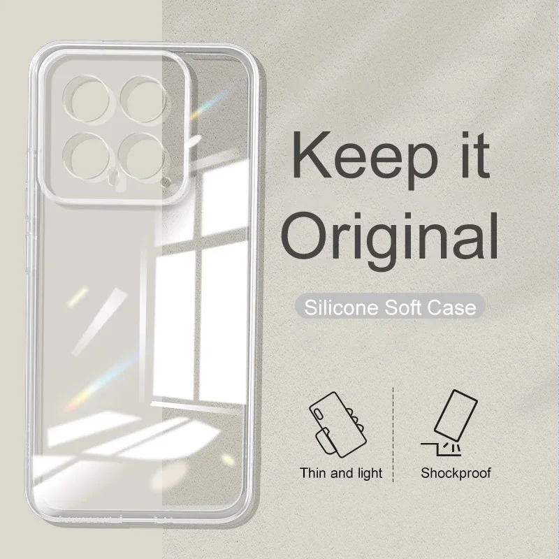 Crystal Clear Silicone Soft Case For Xiaomi Mi 14 13 13T 12 12S 12X 12T Pro Lite Ultra Thin Transparent Back Cover Xiomi 12T 13T