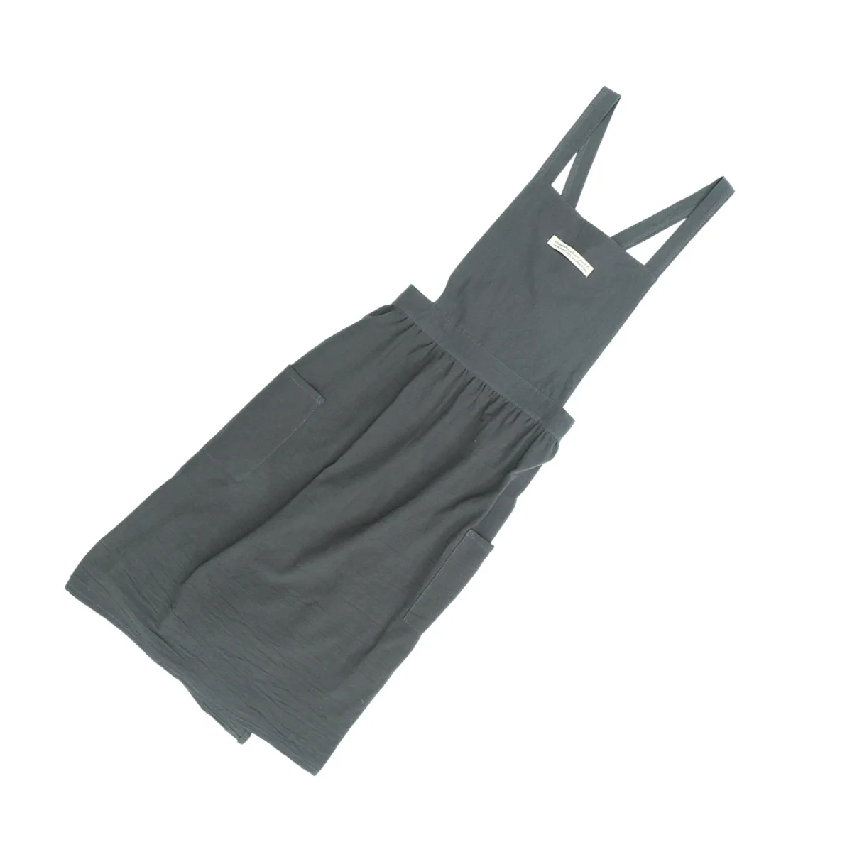 Korean Style Cotton Apron Fashion Pleated Skirt Suspender Skirt Apron for Woman (Carbonarius) Home Cotton Aprons