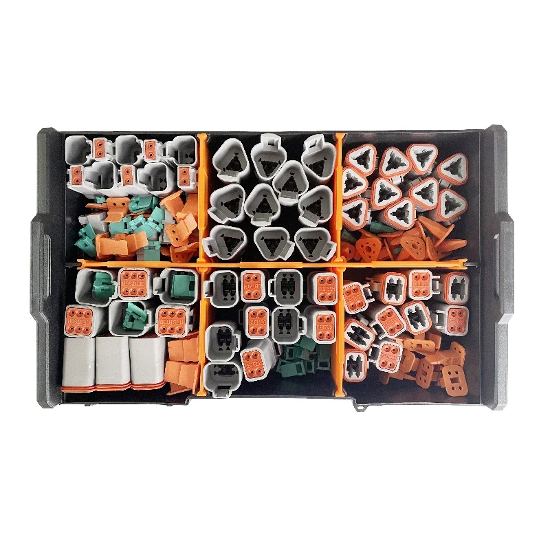 DT Connector Box Kits Deutsch Auto Waterproof Wire Harness Plug DT06-2/3/4/6/8/12S DT04-2/3/4/6/8/12P Portable Box Suit