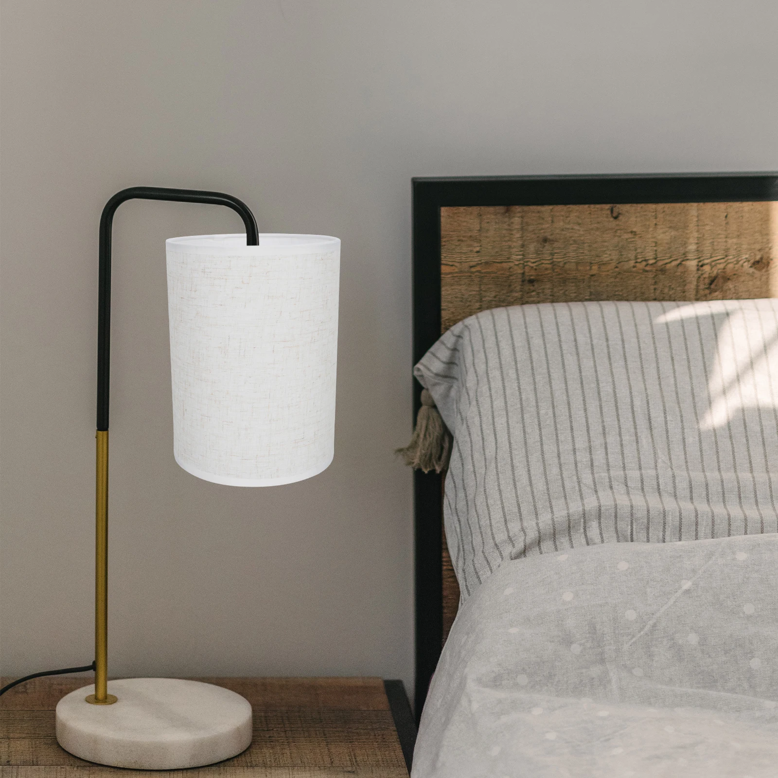 

Modern Fabric Lampshade 140X200 E27 Bucket Cloth Craft Shade for Bedroom Hotel Warm Decorative Lighting Simple Color Matching