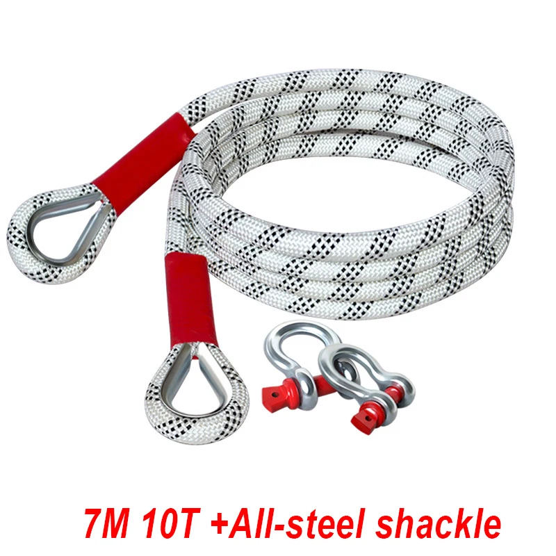 3m/5m/7m 10T Car Towing Rope Multiple Sizes Car Outdoor Trailer Tow Rope Emergency Rescue Rope Very Reliable And Wear-resistant